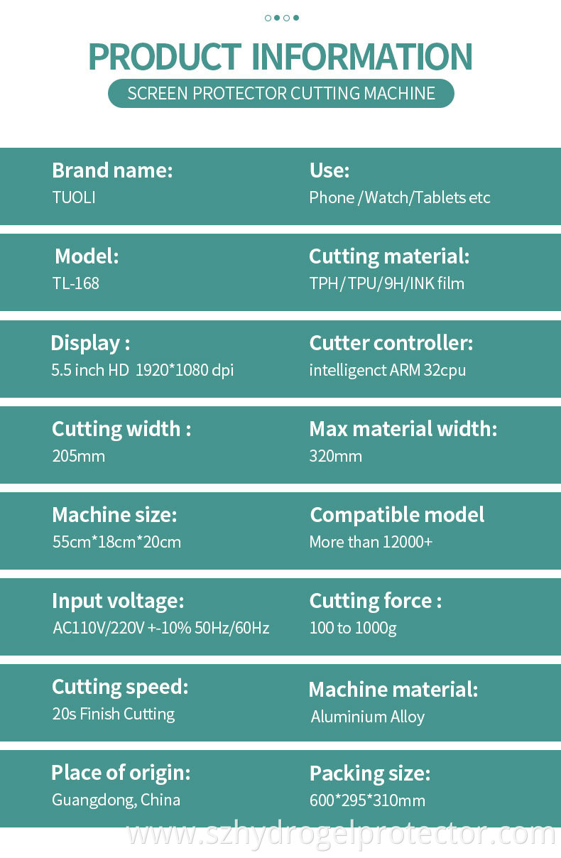 TL168 Hydrogel Tpu Film Cutter